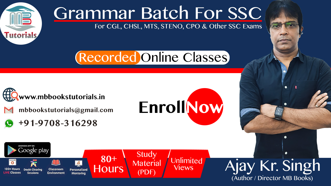 Special Grammar Batch For SSC (Recorded)
