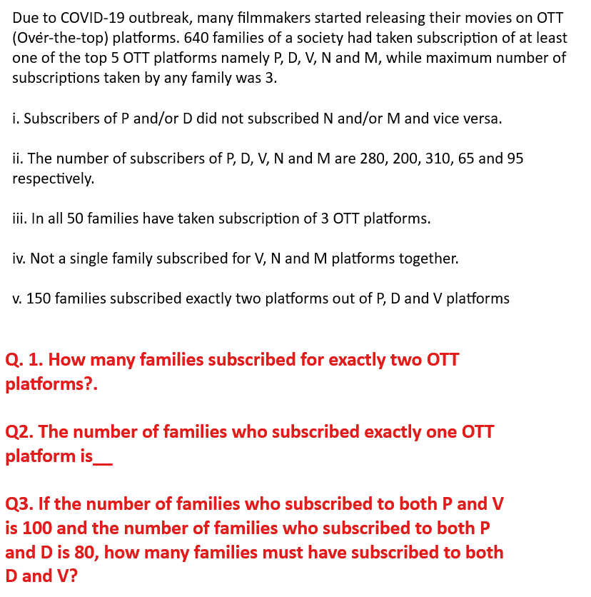 5 Set OTT Question