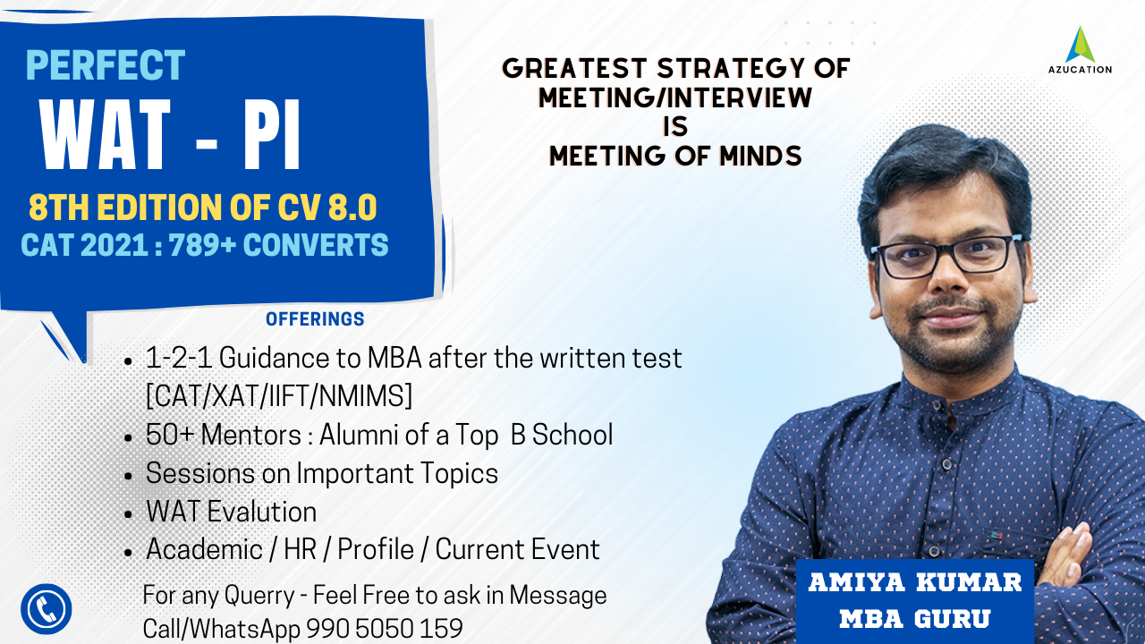 CV 8.0 - WAT PI Prep for MBA/PGP