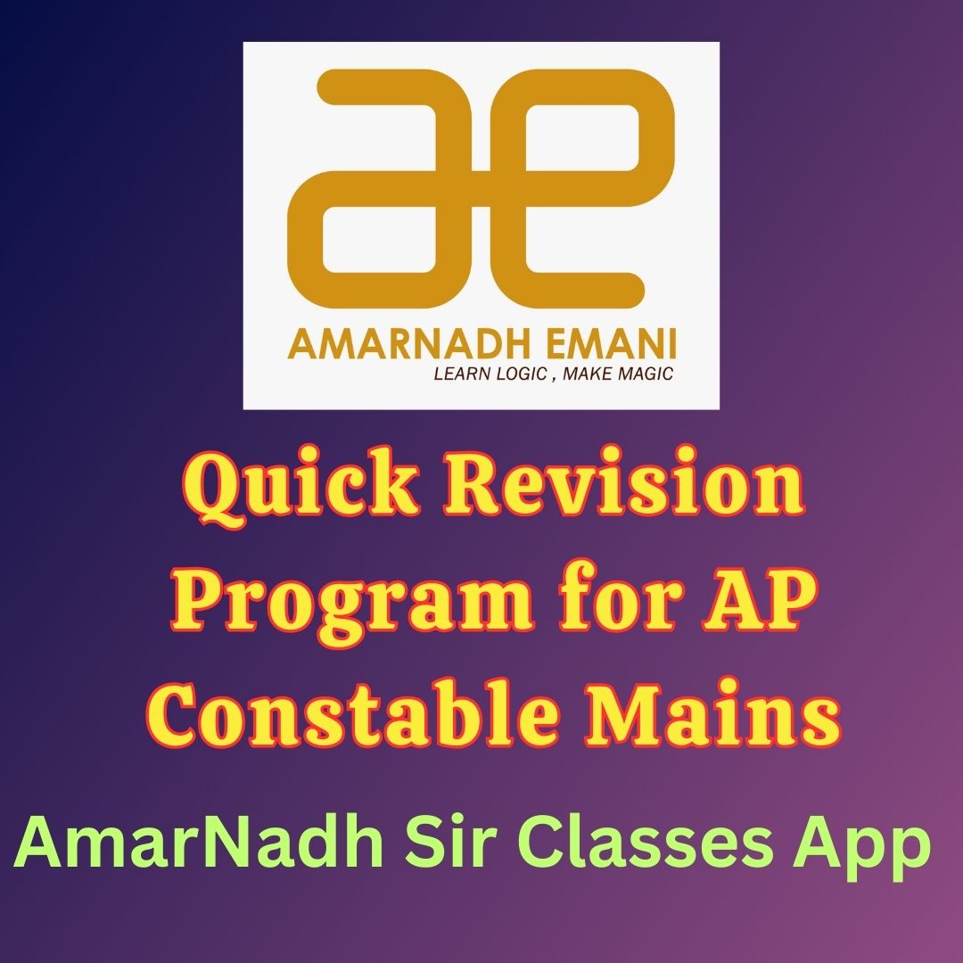 Quick Revision Program for AP Constable Mains on Arithmetic & Reasoning