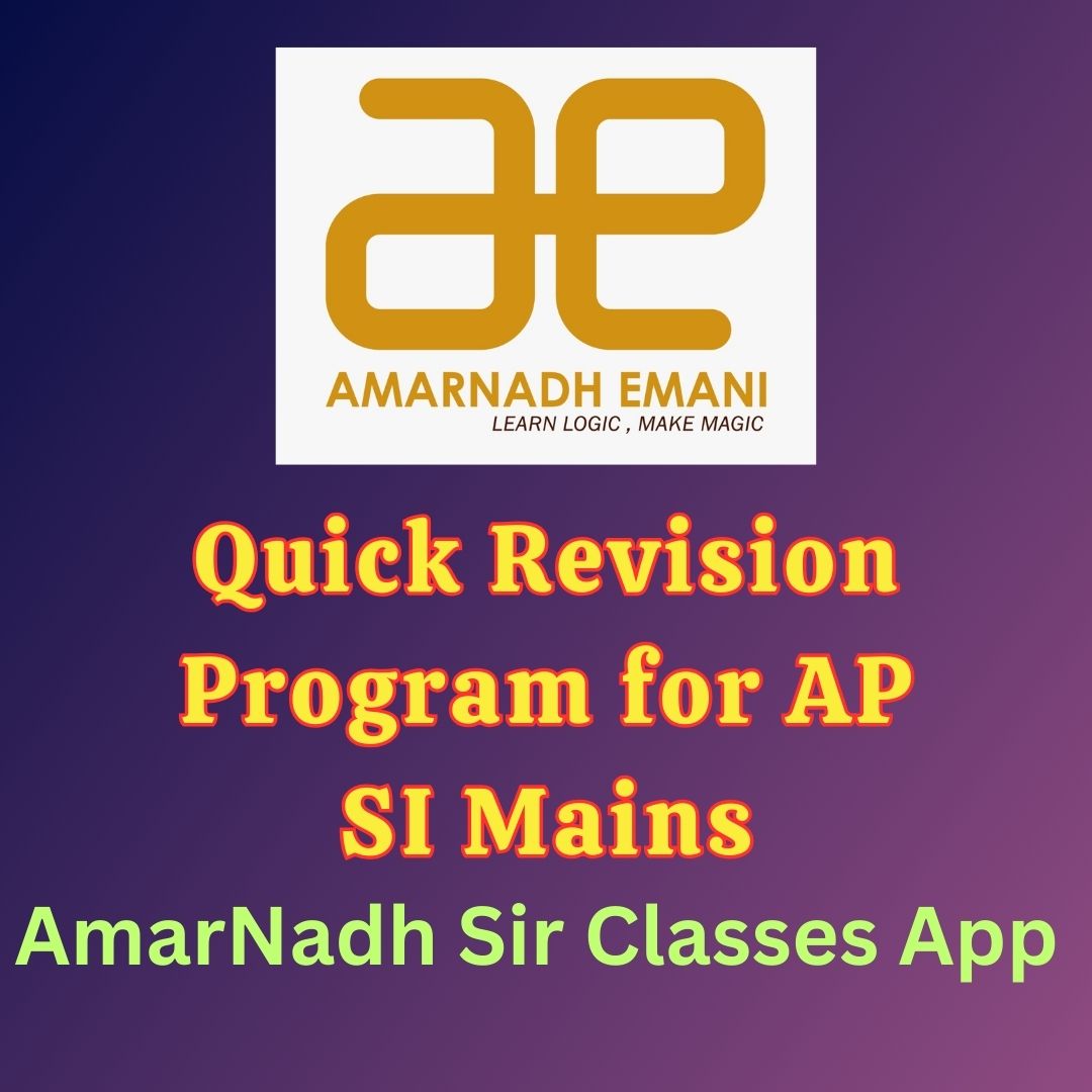 Quick Revision Program for AP SI Mains on Arithmetic & Reasoning