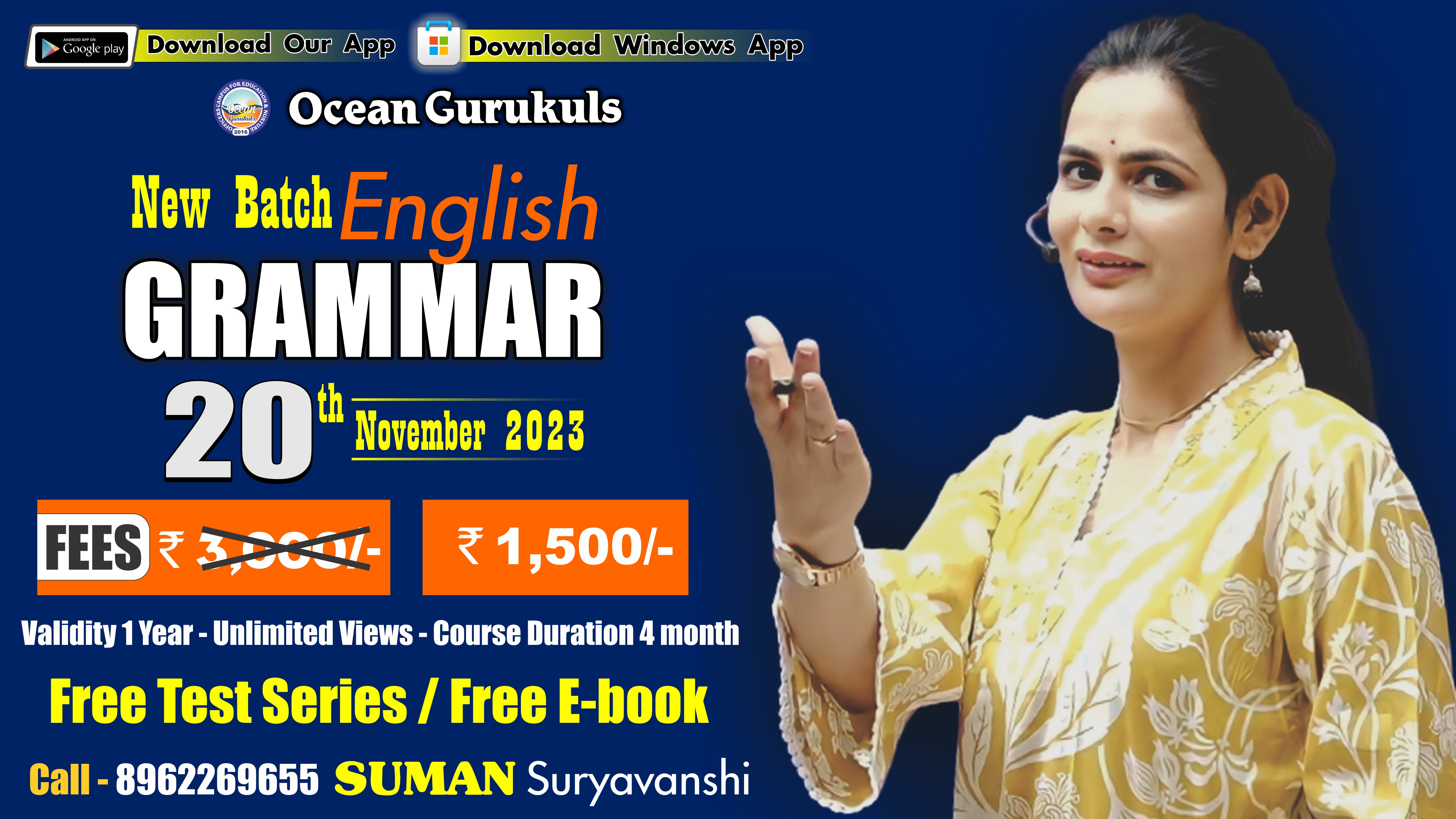 Grammar Pdfs, Test Series, E book with Video solution (FROM 20th November 2023)