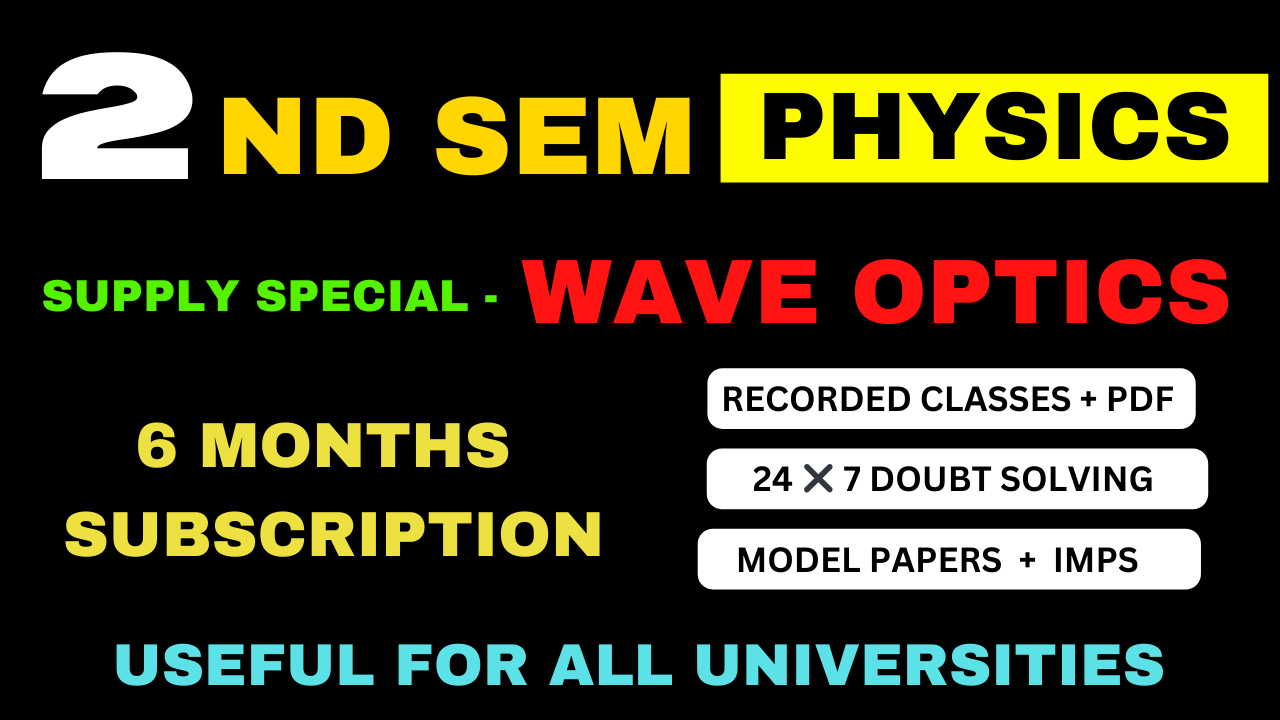 SUPPLY - 2nd sem Physics (wave Optics)