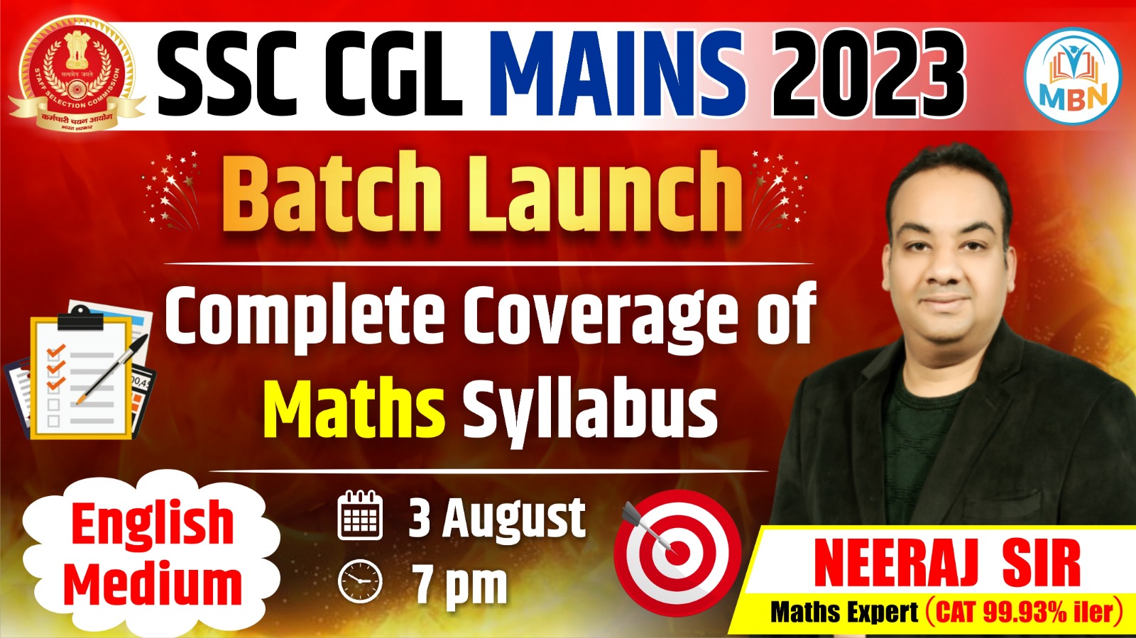SSC-CGL MAINS BATCH 2023 (ENGLISH MEDIUM)