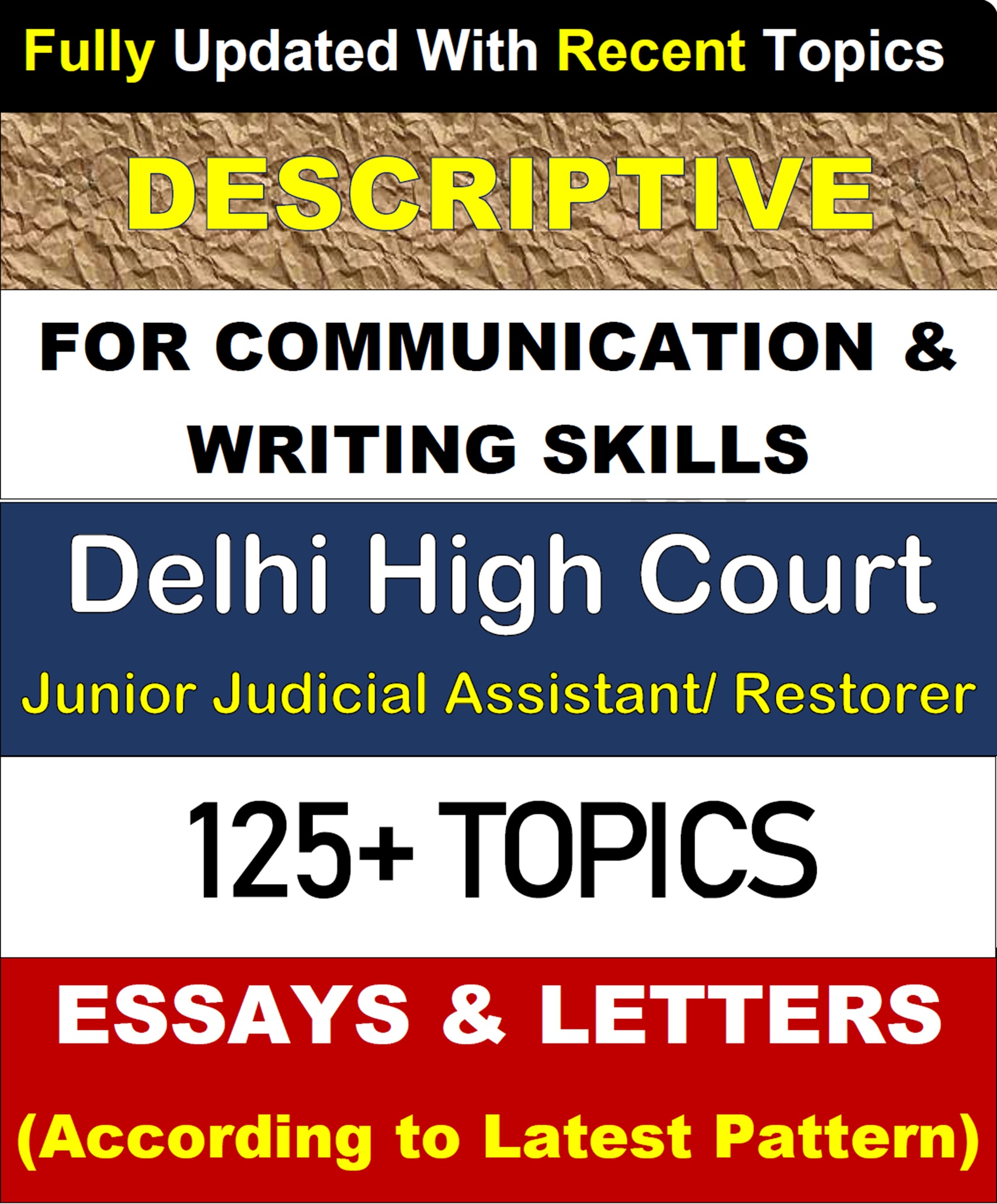 Delhi High Court JJA Book - Essay and Letter writing Book for Delhi High Court JJA Restorer