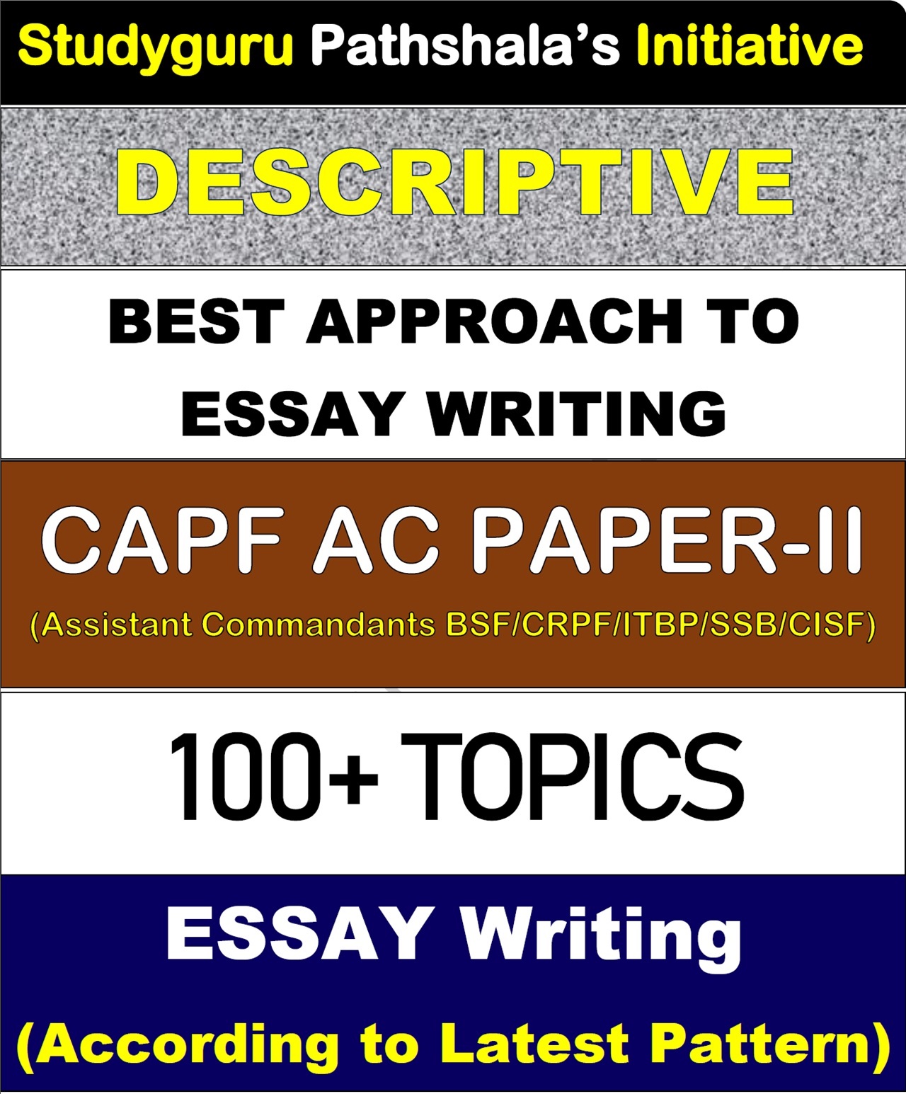 Essay Writing Book for CAPF AC Paper 2 (Assistant Commandants BSF CRPF ITBP SSB CISF)