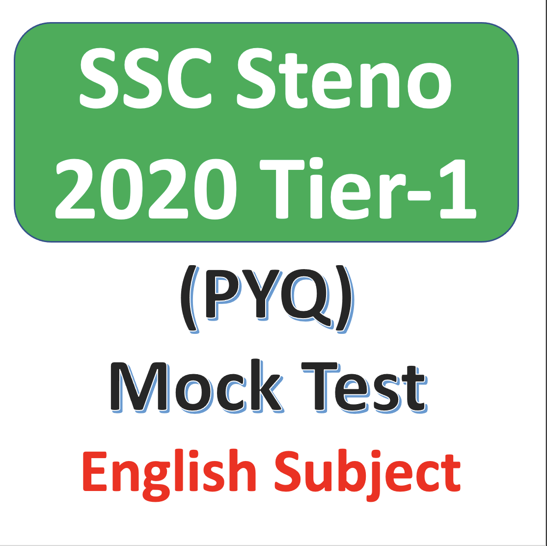 SSC Stenographer 2020 PYQ - English Subject